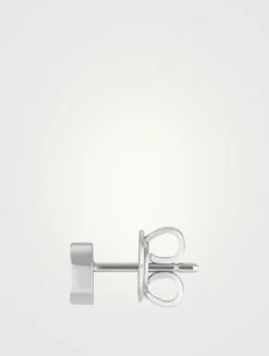 Interlocking G 18K White Gold Earrings