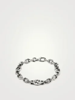 Interlocking G Silver Chain Bracelet