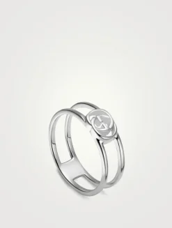 Interlocking G Silver Ring