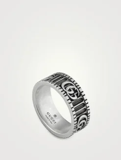 Interlocking G Silver Ring