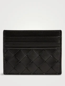 Intrecciato Leather Card Case
