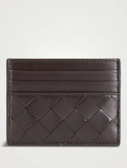 Intrecciato Leather Card Case