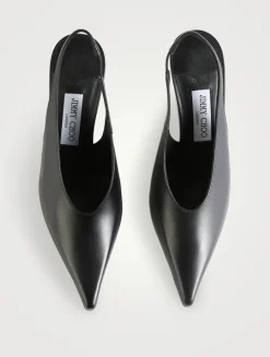 Isa Leather Slingback Pumps