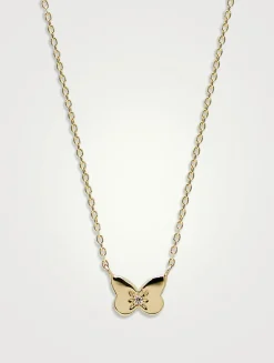 Jac+Jo 14K Gold Amanda Butterfly Necklace With Diamond