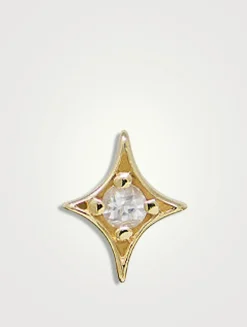 Jac+Jo 14K Gold Mini Gothic Diamond Single Stud Earring