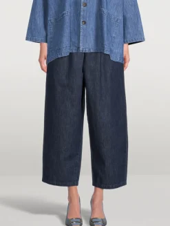 Japanese Cropped Wide-Leg Jeans