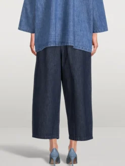 Japanese Cropped Wide-Leg Jeans