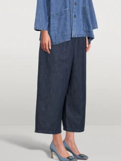 Japanese Cropped Wide-Leg Jeans