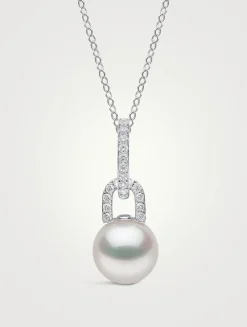 Jazz 18K Gold Pearl And Diamond Pendant Necklace