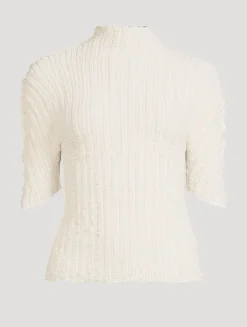 Jellyfish Pleats Mockneck Top