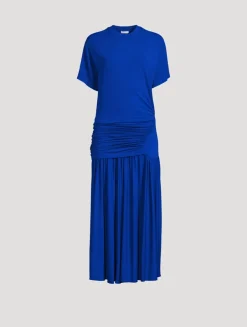 Jersey Short-Sleeve Midi Dress