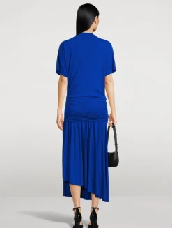 Jersey Short-Sleeve Midi Dress