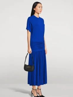 Jersey Short-Sleeve Midi Dress