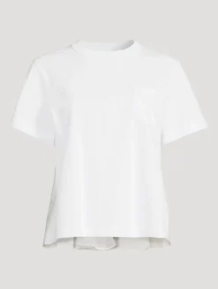 Jersey T-Shirt With Pleated Back