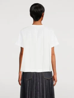 Jersey T-Shirt With Pleated Back