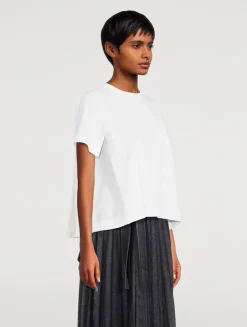 Jersey T-Shirt With Pleated Back