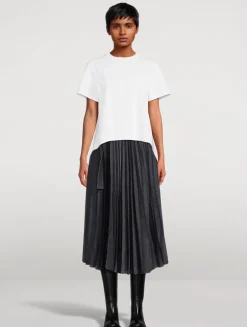 Jersey T-Shirt With Pleated Back