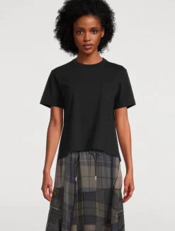 Jersey T-Shirt With Satin Back