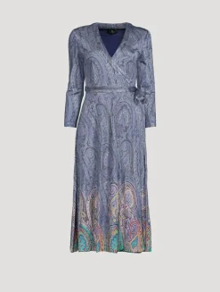 Jersey Wrap Dress In Paisley Print