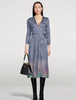 Jersey Wrap Dress In Paisley Print