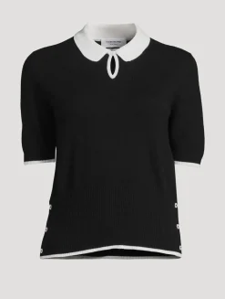 Jersey-Stitch Cashmere Polo Shirt