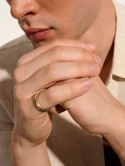 JH Essentials 14K Gold And Sterling Silver Band Ring