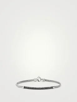 JH Essentials Silver 2.5mm Bracelet With Treated Black Sapphire