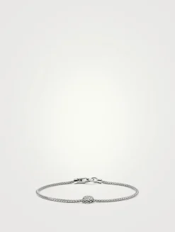 JH Essentials Sterling Silver Bracelet With Pavé Diamonds