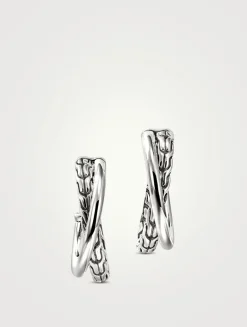 JH Essentials Sterling Silver Crossover Earrings
