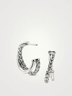 JH Essentials Sterling Silver Crossover Earrings