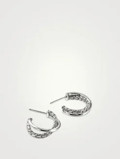 JH Essentials Sterling Silver Crossover Earrings