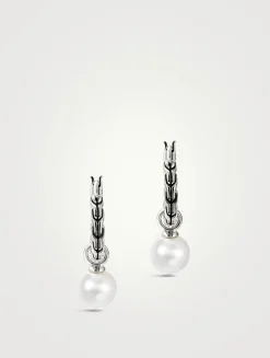 JH Essentials Sterling Silver Hoop Earrings With Pearls