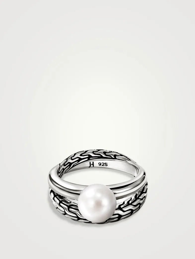 JH Essentials Sterling Silver Ring With Pearl