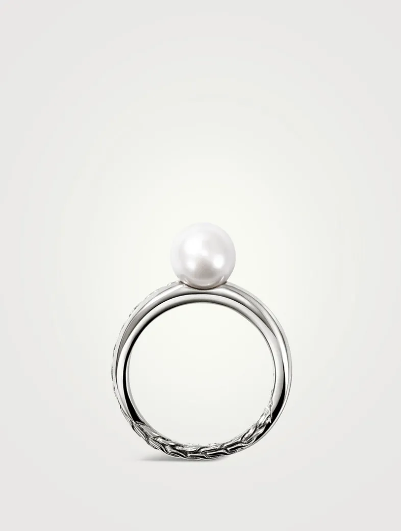 JH Essentials Sterling Silver Ring With Pearl