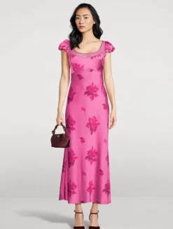 Joelette Satin Dress In Floral Print