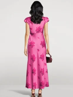 Joelette Satin Dress In Floral Print