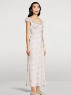 Joelette Satin Dress In Floral Print