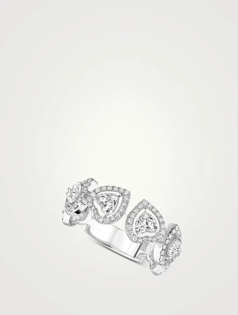 Joy Cœur 18K White Gold Multi Diamond Wedding Ring