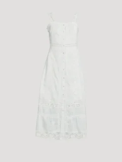 Judalon Embroidered Lace Midi Dress