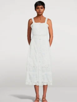 Judalon Embroidered Lace Midi Dress