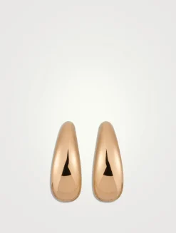 Jumbo 14K Gold Dome Hoop Earrings