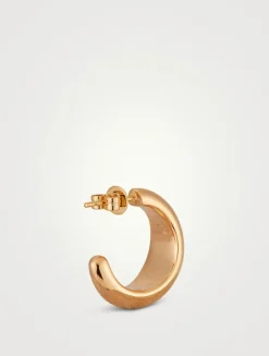 Jumbo 14K Gold Dome Hoop Earrings