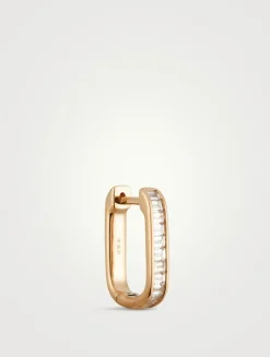 Jumbo Lola 14K Gold Diamond Baguette Hoop Earrings