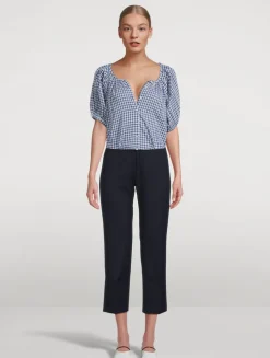 June Puff-Sleeve Shirt In Gingham Print