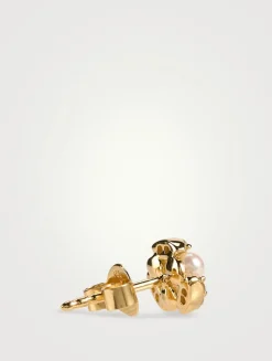 18K Gold Akoya Pearl And Diamond Earrings