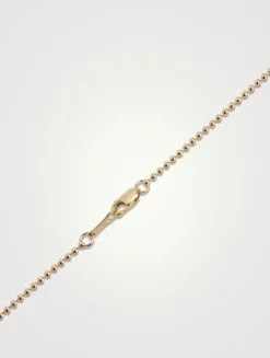 14K Gold Ball Chain Starburst Medallion Pendant Necklace With Pearl And Diamond