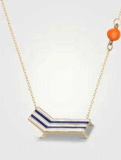 9K Gold Beach Chair Pendant Necklace