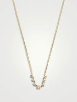 14K Gold Carrie Necklace With Diamonds