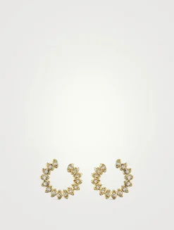 14K Gold Circle Earring With Diamonds