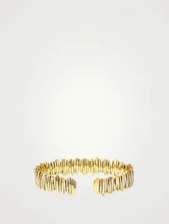 18K Gold Classic Gold Milli Half Pavé Diamond Bangle Bracelet